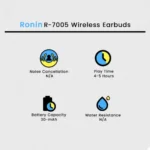 Ronin R-7005 – True Wireless Earbuds with Cylindrical Design - Image 4