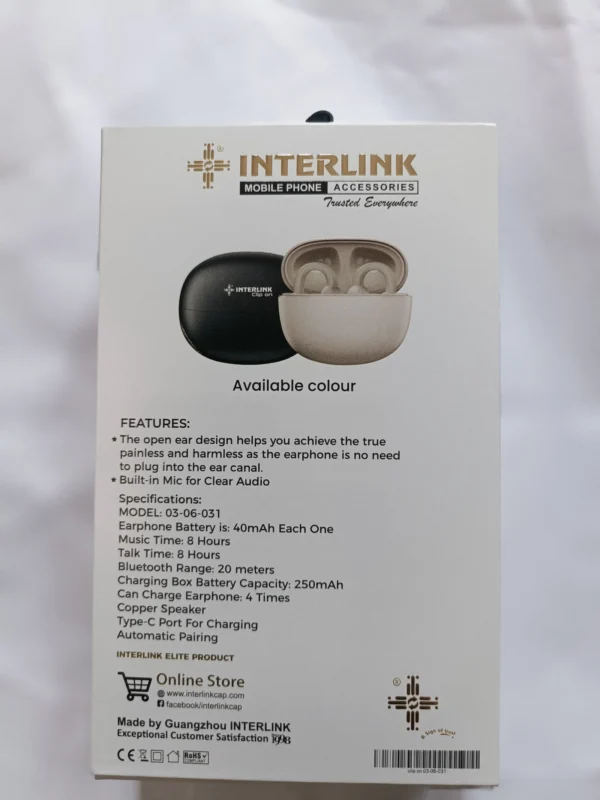 Interlink Clip On Open-Ear Wireless Earbuds - Image 4