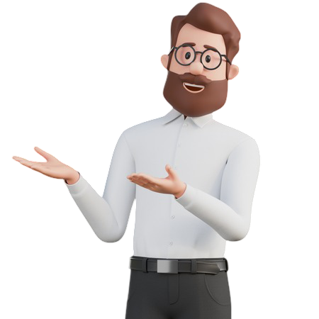 man presenting something 3d icon