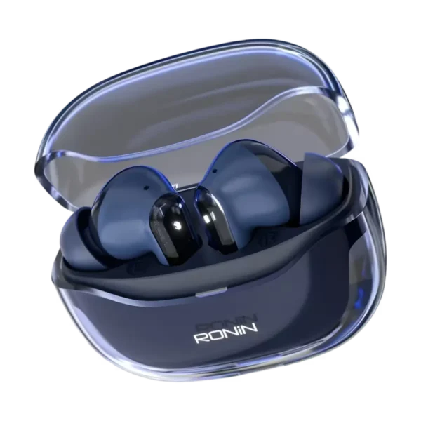 Ronin Lucid R-7135 – Transparent Glass Finish,  Quad-Mic ENC, Dual Device Connectivity Earbuds - Image 1