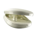Ronin Pebble R-7130 earbuds case side view inside buds seated