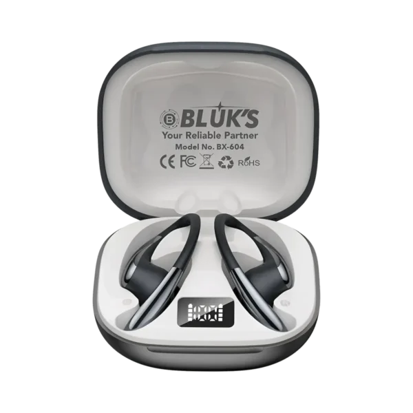 Bluks BX-604 Auraloop OpenWear Earbuds – ANC + ENC with Quad Mic & Gaming Mode - Image 7