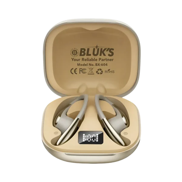 Bluks BX-604 Auraloop Beige color variant pair with case