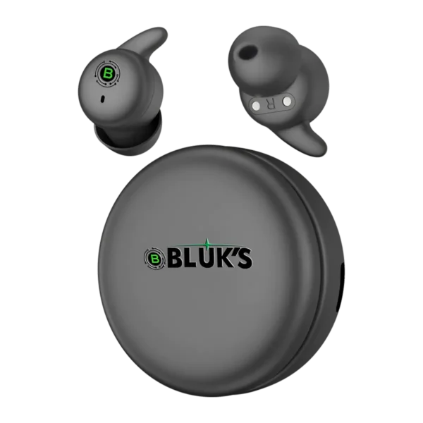 luks BX-606 Nano Buds closed case side angle with buds outside