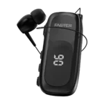 Front view of the Faster Uni Clip R13 Pro clip-on handsfree headset in black