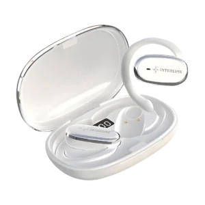 Interlink I-319 Sports Earbuds open case with both earbuds