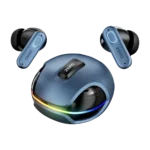 Zero Fusion Earbuds case with both earbuds in blue
