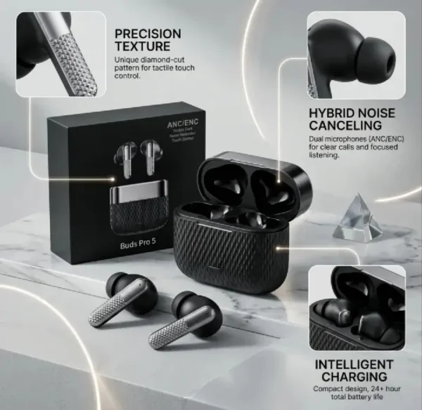 Buds 5 Pro Master Copy earbuds features