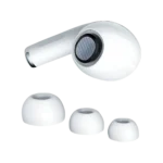 Morui MPODS PRO 2 single earbud close-up with eartips