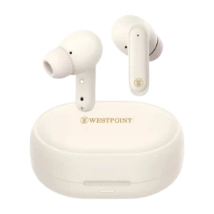 WestPoint WP-125 earbud close-up with charging case