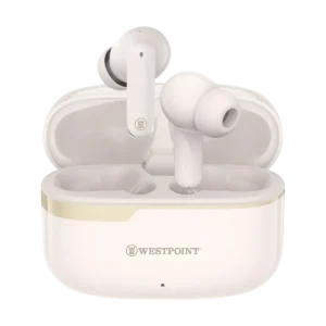 WestPoint WP-140 closed charging case front view with earbuds